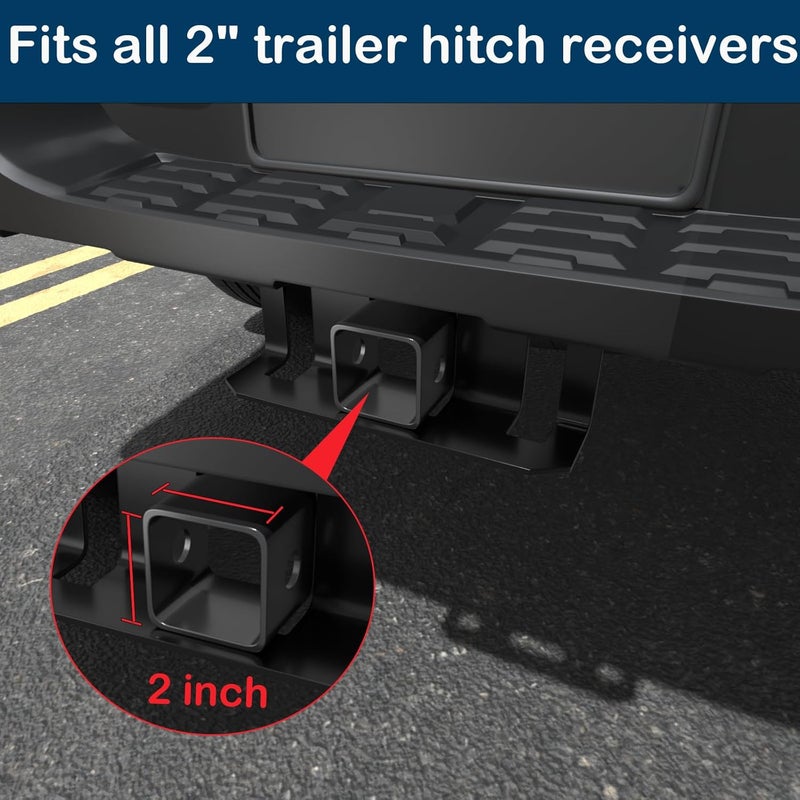 OGYE 2 Inch Trailer Hitch Cover with American Flag, Heavy Metal Trailer Hitch Cover Fit for 2 Inch Hitch Receivers (with 5/8" Pin Dia Anti-Theft Trailer Hitch Lock)-3 * 5" Chrome - Image 4